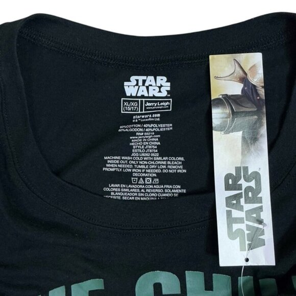 Star Wars T Shirt Baby Yoda Short Sleeve Crew Neck Black Women Juniors 15/17 XL - Picture 5 of 16